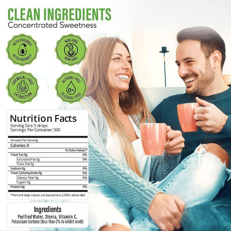 Stevia Select Stevia Select Liquid Stevia Drops - Zero Calorie Sweetener - All Natural Stevia Extract Sweetener Stevia Drops Sweetener Keto Sugar Substitute 2 Oz (2 Pack)