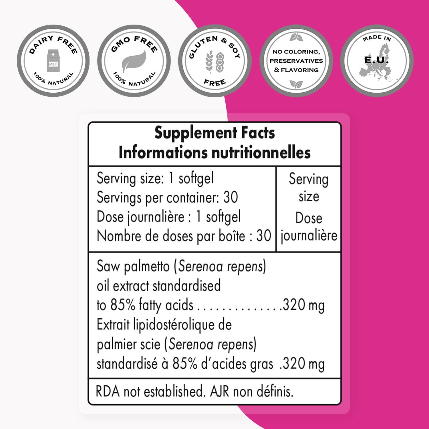 super smart Supersmart - Saw Palmetto 320 mg Per Day - Support Healthy Prostate & Urinary Tract - Natural Defense Supplement | Non-GMO & Gluten Free - 30 Softgels