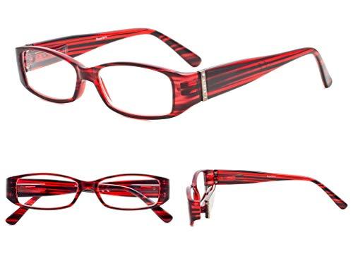 GUD GUD Reading Glasses Fashion 5-pack Rectangular Glasses Crystals Design Readers for Women +0.75