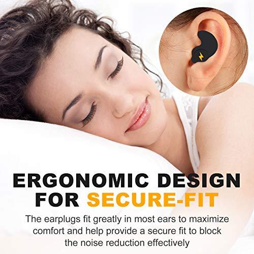 QQCherry Ear Plugs for Sleeping Noise Cancelling,6 Pairs Comfortable Silicone Sound Blocking Earplugs, Reusable Washable Earplugs for Sleeping, Work, Study, Snoring, Shooting, Concerts and Hearing Protection