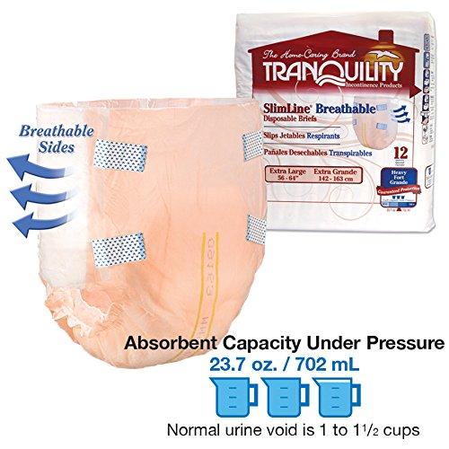TRANQUILITY Tranquility Slimline Original Adult Disposable Brief - XL - 72 ct