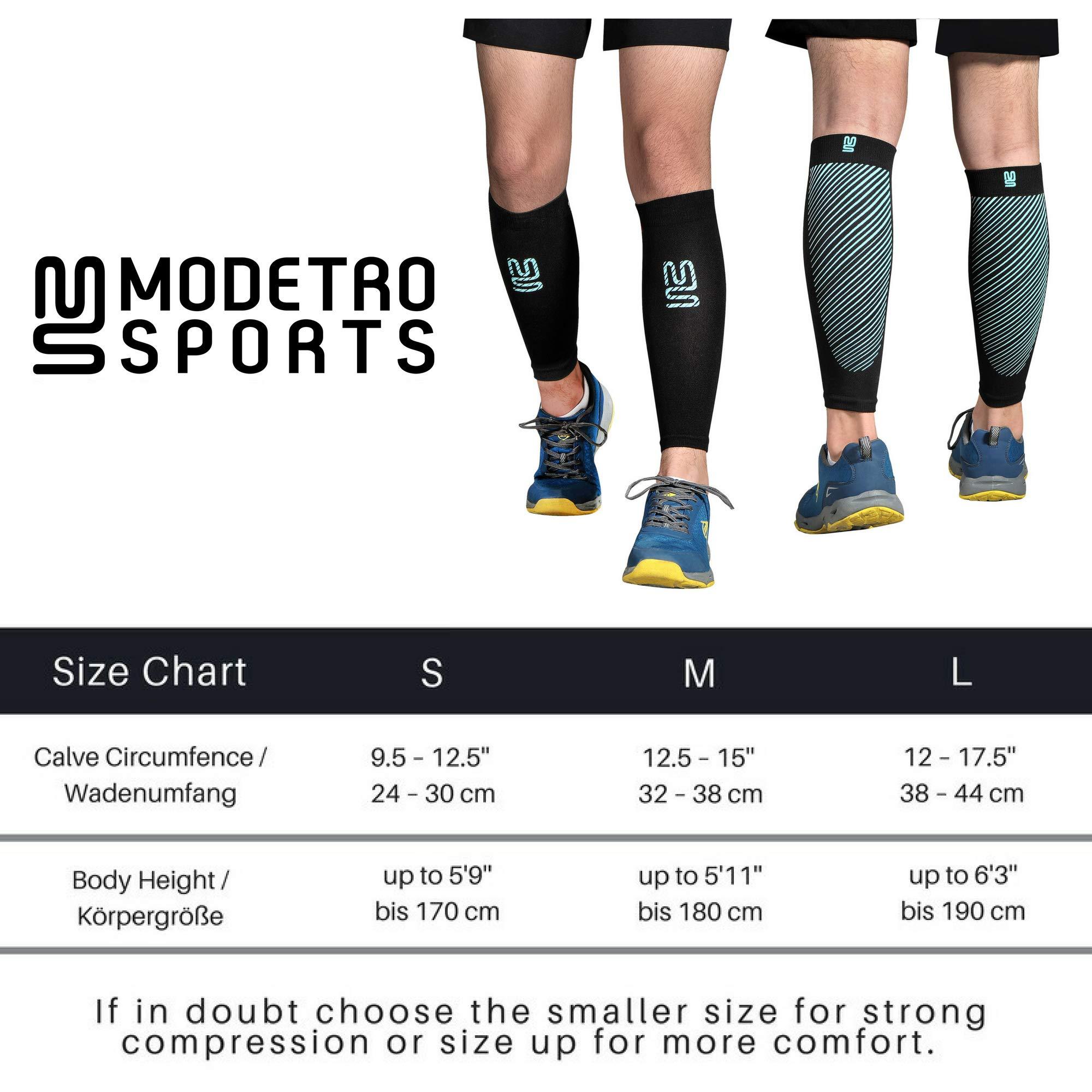 Modetro Sports Modetro Sports Calf Compression Sleeves - Leg Sleeves for Men and Women - Support Brace for Running Flights Shin Splints