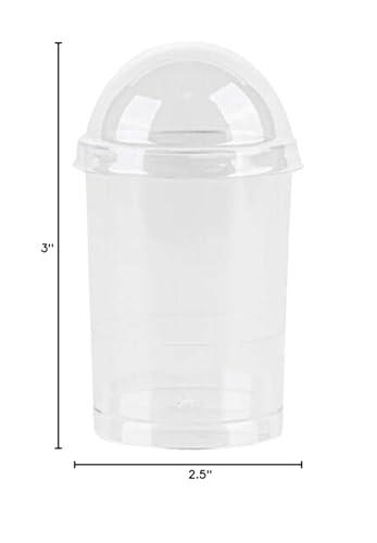 EcoQuality 5oz Mini Clear Plastic Parfait Cups with Lids - Round Disposable Dessert Cups with Dome Lids No Hole, Yogurt Cups, Fruit Cup with Lid, Party Cups, Ice Cream, Banana Pudding, Jello (30 PACK)