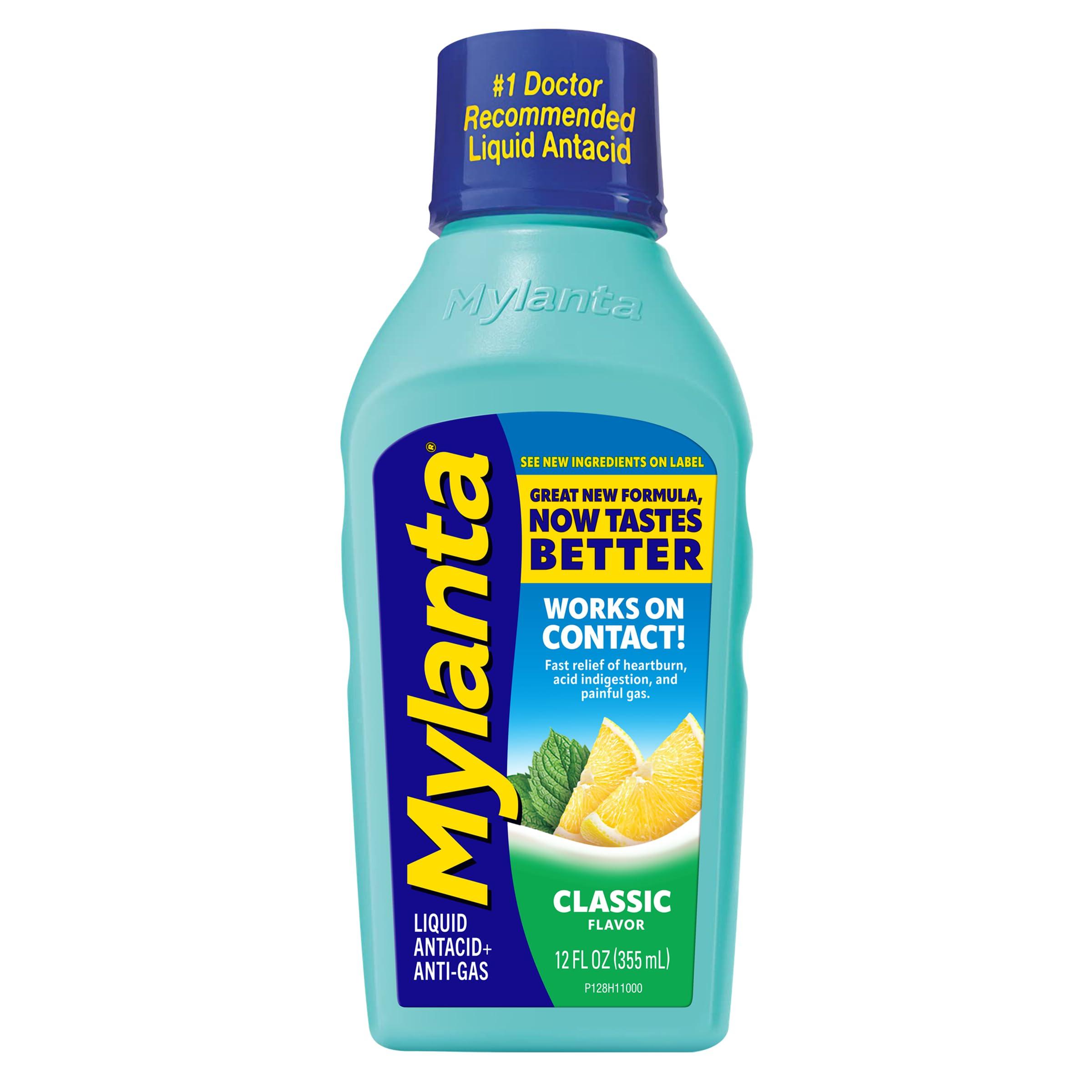 Mylanta Mylanta Heartburn and Gas Relief, Liquid Antacid, Classic Flavor, 12 Fluid Ounce
