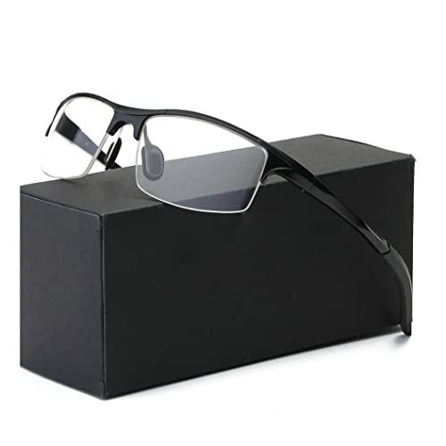 willochra sports cycling full lens Reading Glasses Men Presbyopia Hyperopia Glasses Transition Sun Photochromic Sunglasses Reader (2pcs-black&silver, 1.25, multiplier_x)