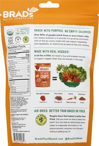 Brad\'s Plant Based 3oz Cheddar Flavor - Famous Brads Raw Chips - Vegan, Gluten Free, Natural, Healthy Snack (Pack of 3)