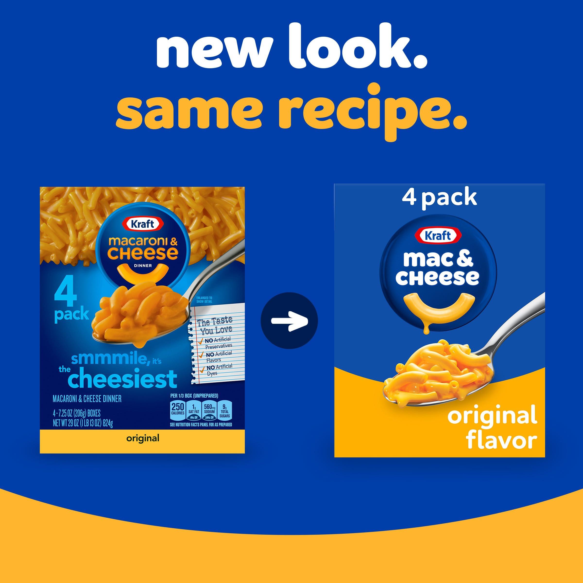 Kraft Kraft Original Mac & Cheese Macaroni and Cheese Dinner, 4 ct Pack, 7.25 oz Boxes