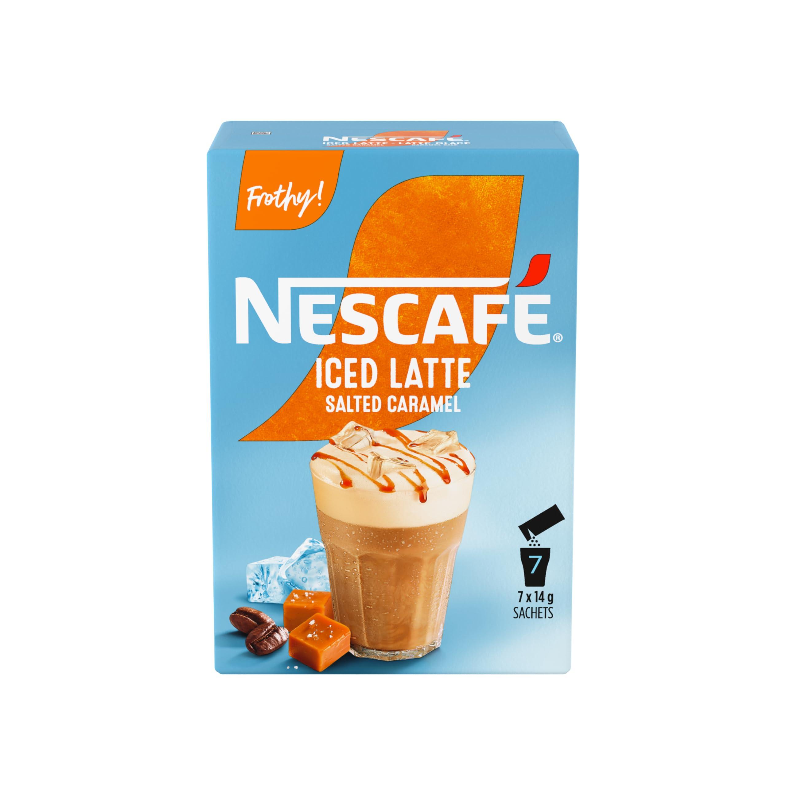 Nescafe Nescafe Iced Latte, Salted Caramel, Instant Coffee Sachets, 7ct x 14g {Imported from Canada}