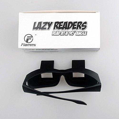 F Flammi Flammi Lazy Glasses Prism Glasses Horizontal Spectacles Lie Down for Reading/Watching TV (Plastic, Black)