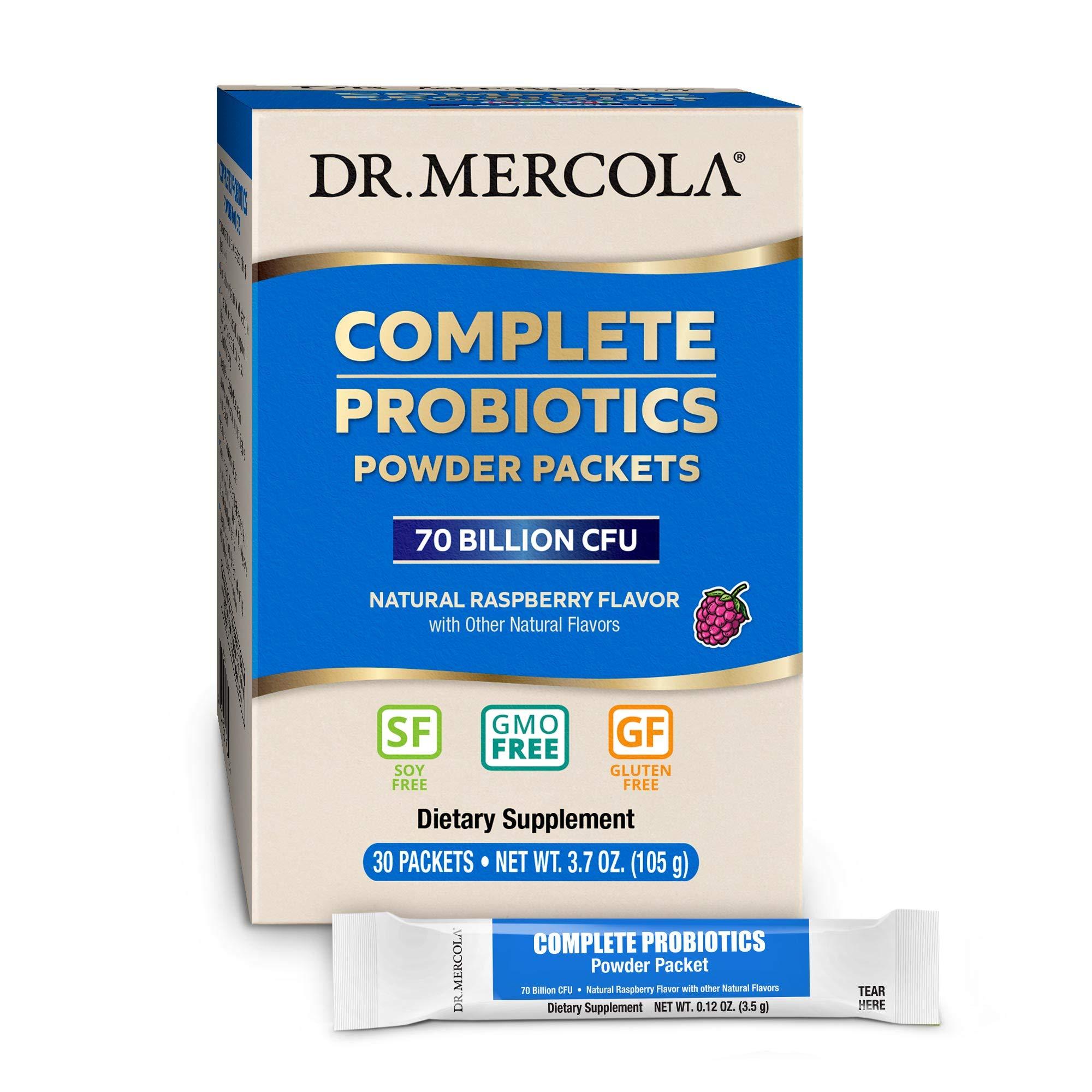 Dr. Mercola Dr. Mercola Complete Probiotics Powder Packets, 30 Servings (30 Packets), 70 Billion CFU, Natural Raspberry Flavor, Dietary Supplement, Digestive & Immune Support, Non-GMO