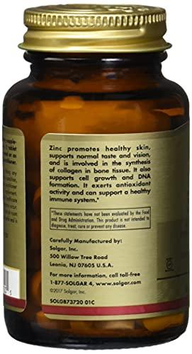 Solgar Solgar Zinc 50 Mg, 100 Tablets - Zinc for Healthy Skin, Immune System and Antioxidant Support- 100 Servings, 100 Count (Pack of 12)