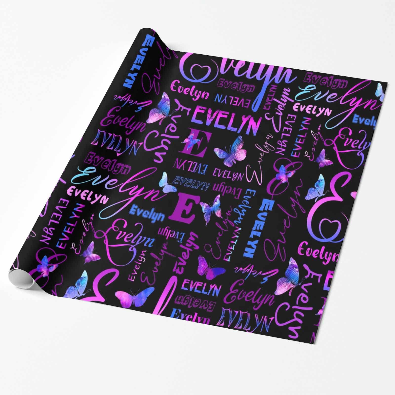 MyPhotoPrint MyPhotoPrint Custom With Your Name Wrapping Paper Personalized Wrap Paper Roll for Birthday, Party, Baby Shower Wrap