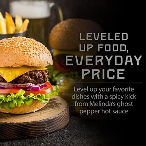 Melinda's Melinda’s Ghost Pepper Hot Sauce - Gourmet Extra Spicy Hot Sauce - Made with Fresh Ingredients, Ghost Peppers (Bhut Jolokia), Habanero Pepper, Carrot, Garlic, Lime Juice - 5oz, 4 Pack