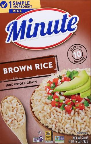 Minute Minute Brown Rice, Instant Brown Rice for Quick Meals, 28-Ounce Box (Pack of 4)