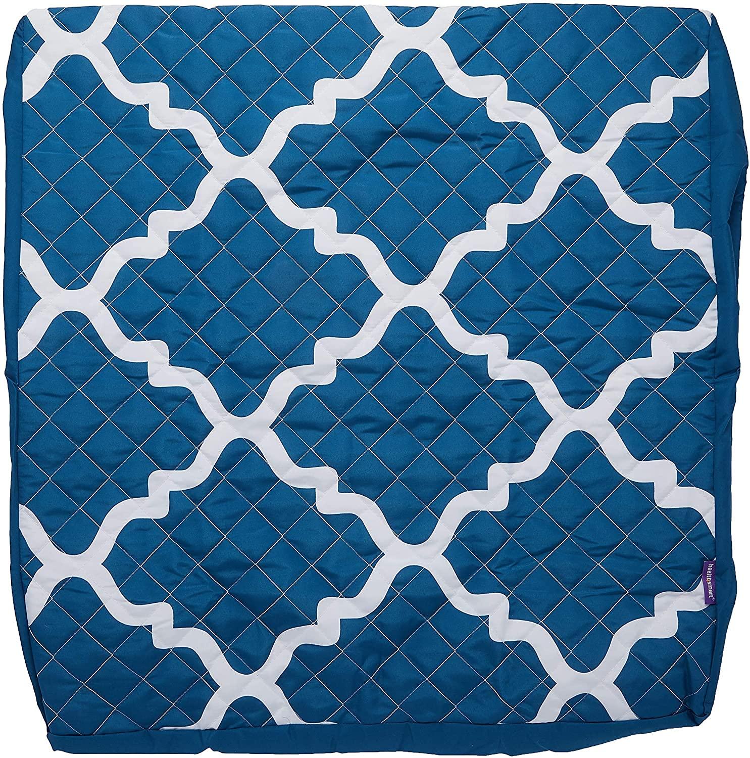HealthSmart HealthSmart Wedge Pillow Cover for Bed Wedges, Wedge Pillow Case, with Rip & Spill Protection, Fits 24 x 24 x 12 Inch Wedges, Blue Moroccan