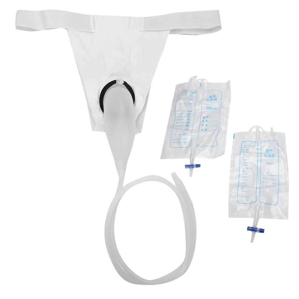 QiaNgshuAikj Portable Urinal, External Catheter for Men Male Catheter Men Urine Bag Mens Urinals Male Urinary Sheath Reusable Male Comfort Fit for Urinary Incontinence with Spill Proof Collection Bag (Male)