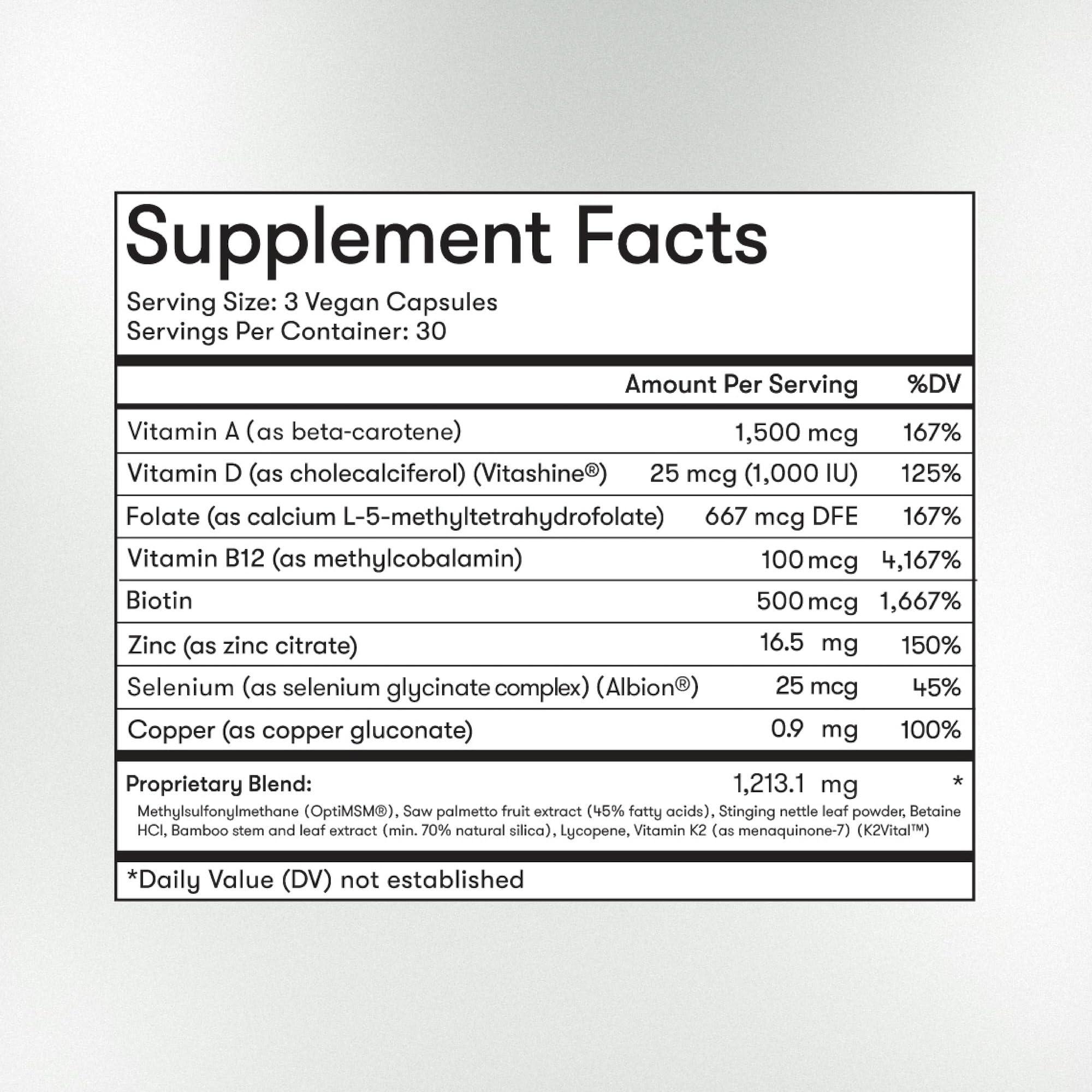 WELLBEL WELLBEL Women + Clean Supplement for Hair, Skin, and Nails, Vegan, Gluten Free, Non GMO 90 Count