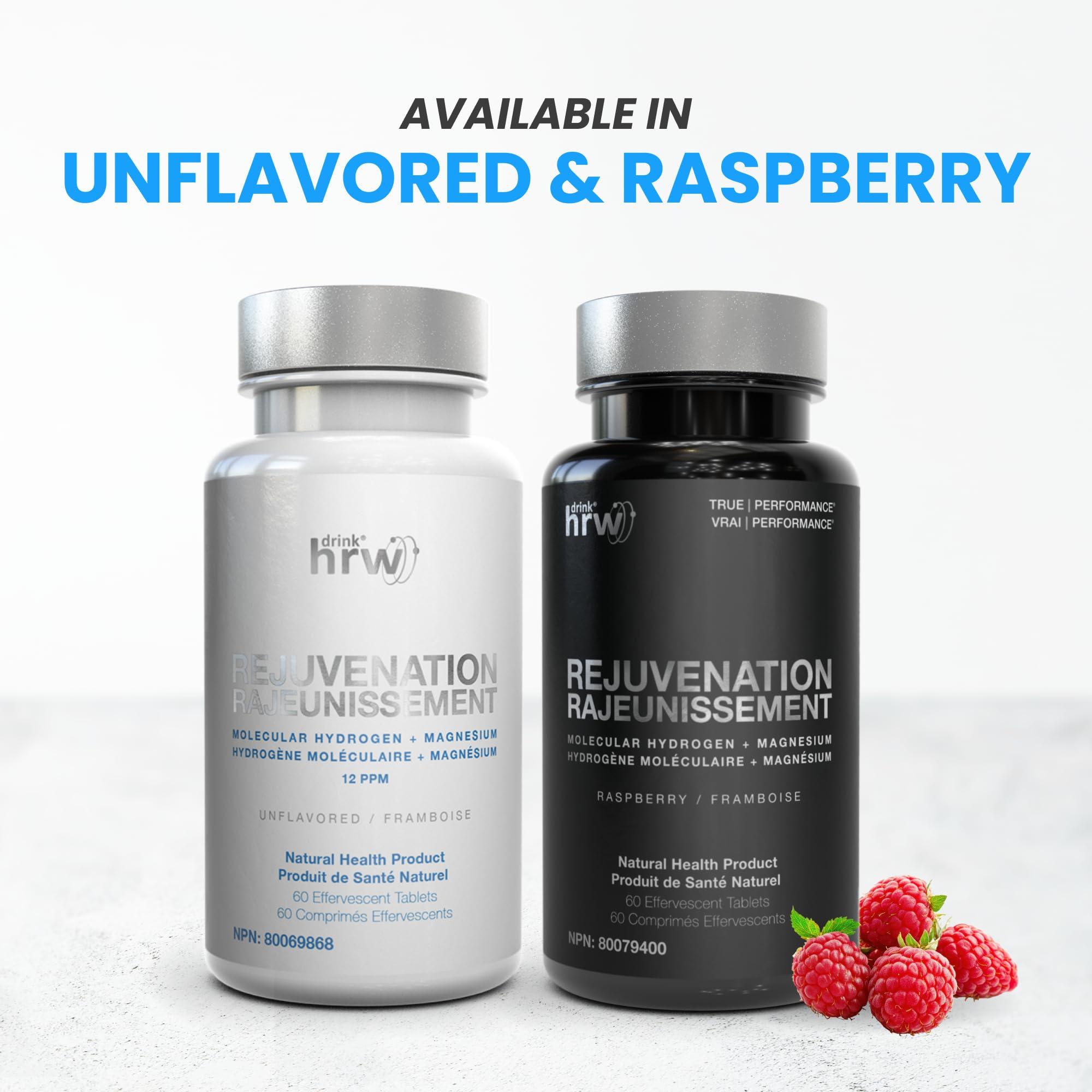 DRINK HRW Rejuvenation Sport Molecular Hydrogen Tablets: Highest Dose, and Concentration of Any Hydrogen Water Technology, Boost Energy, Improve Recovery, Support Mitochondrial Function, Raspberry