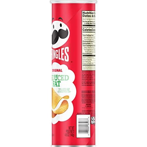 Pringles Pringles Potato Crisps Chips, Lunch Snacks, On-The-Go Snacks, Reduced Fat, 4.9oz Can (1 Can)