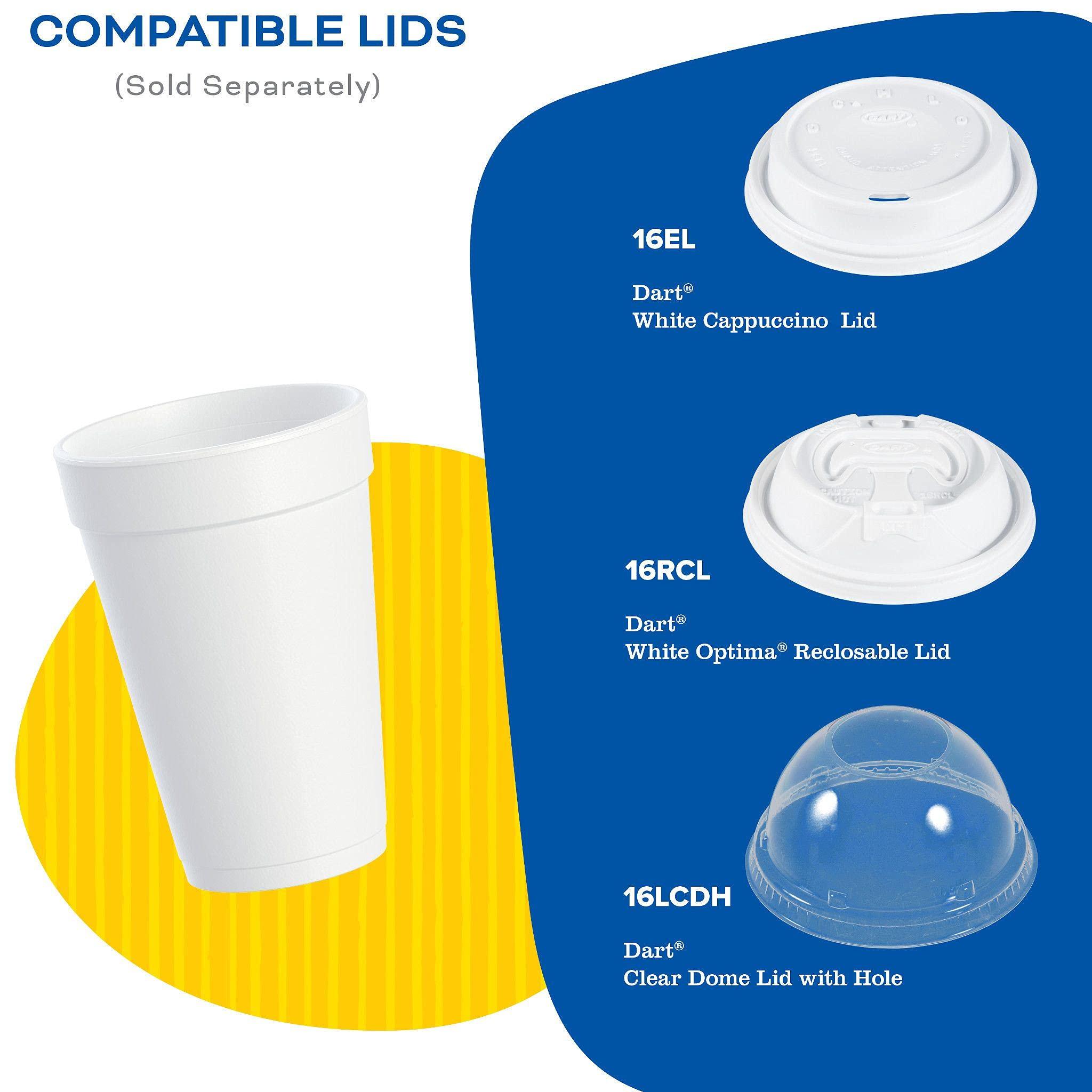 DART DART white foam cups 16 oz 25 cups