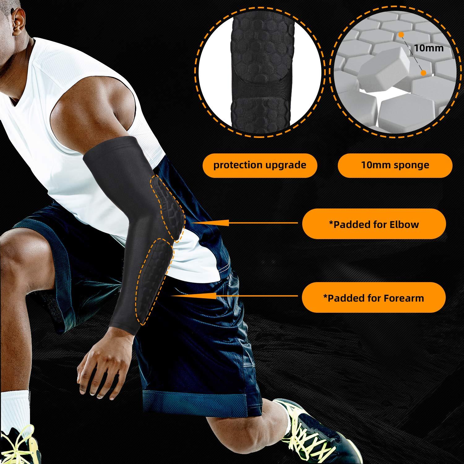 GUOZI GUOZI Arm Elbow Sleeves, [2 Pack] Honeycomb Crashproof Arm Elbow Pads for Youth Adult Sports Football Basketball Volleyball