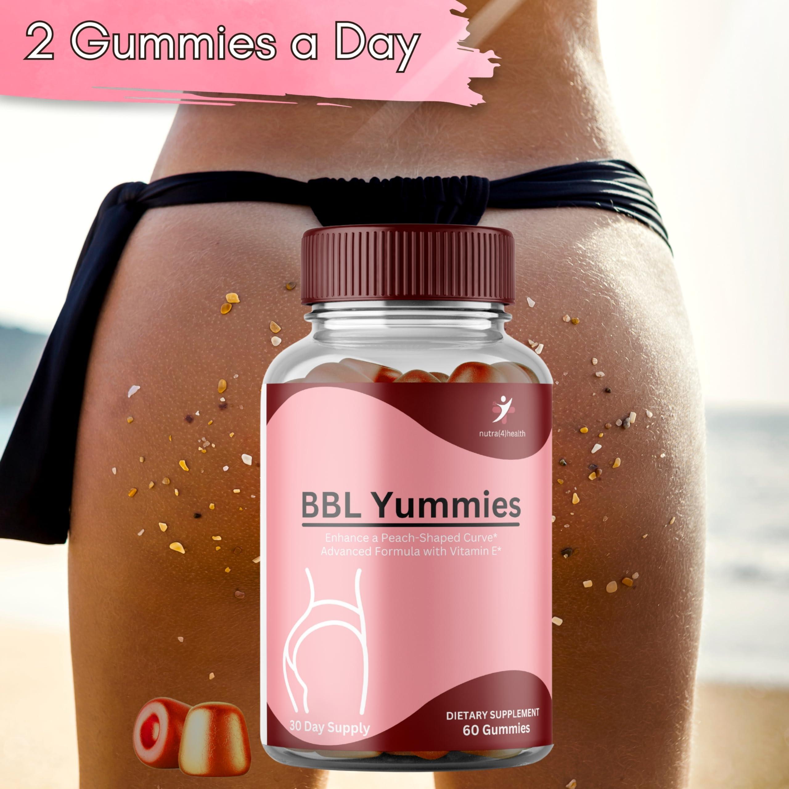 nutra4health nutra4health BBL Yummies Butt Gummies Enhancing Gummy Supplement, Big Booty Enhancer, Multivitamin for Women, Glute Boost Vitamins for a Max Gains & Natural Curves, Workout Support, 60 Gummies