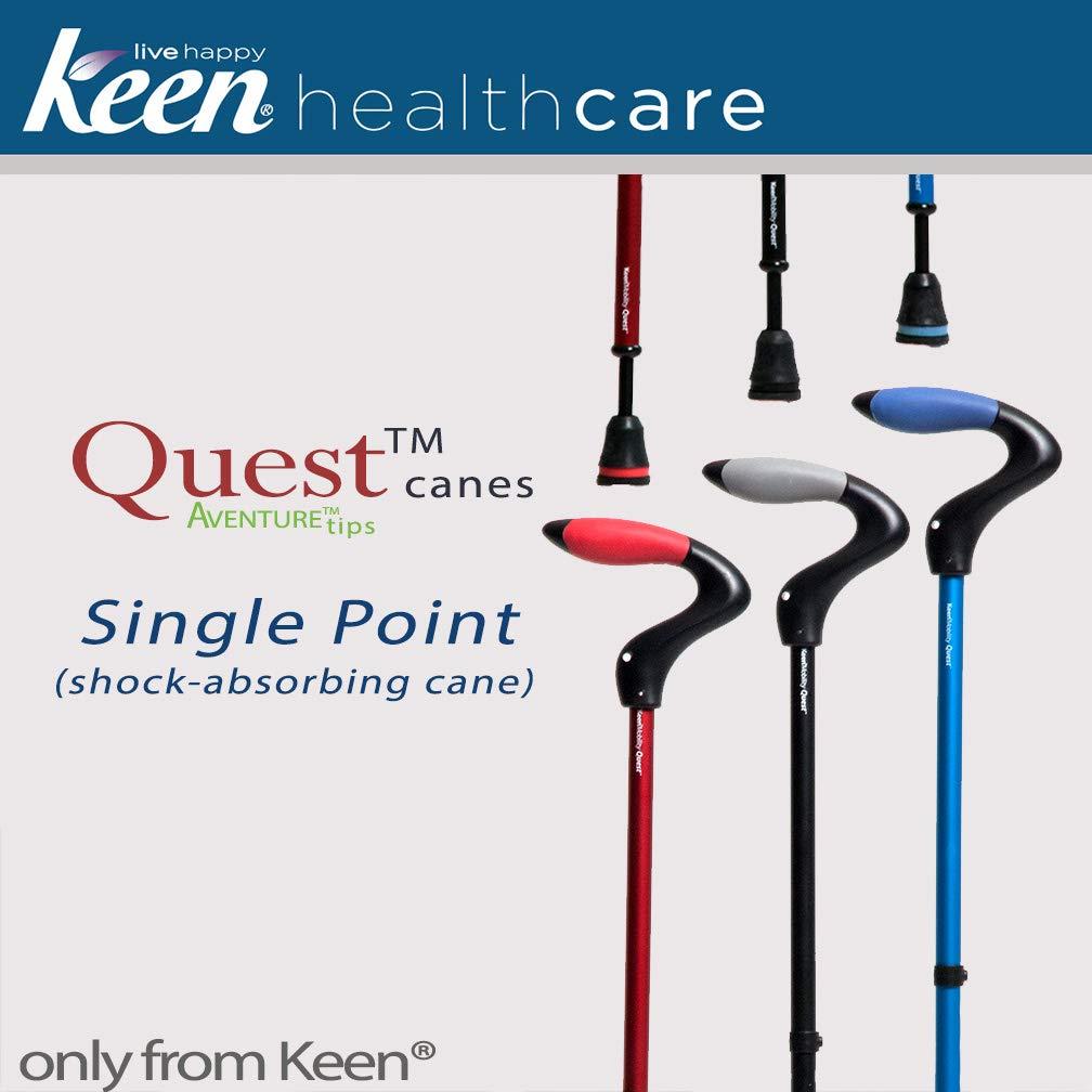 Keen Quest Shock-Absorbing Single Point Cane Keen Quest Shock-Absorbing Single Point Cane| Model - QST :Black: - 250lb Cap