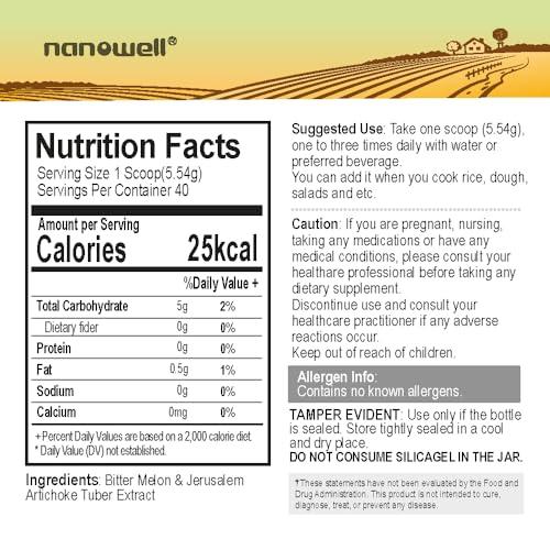 NANOWELL NANOWELL Bitter Melon Concentrated Mix Powder - Superfood, Blood Sugar Supplement, 40 Servings