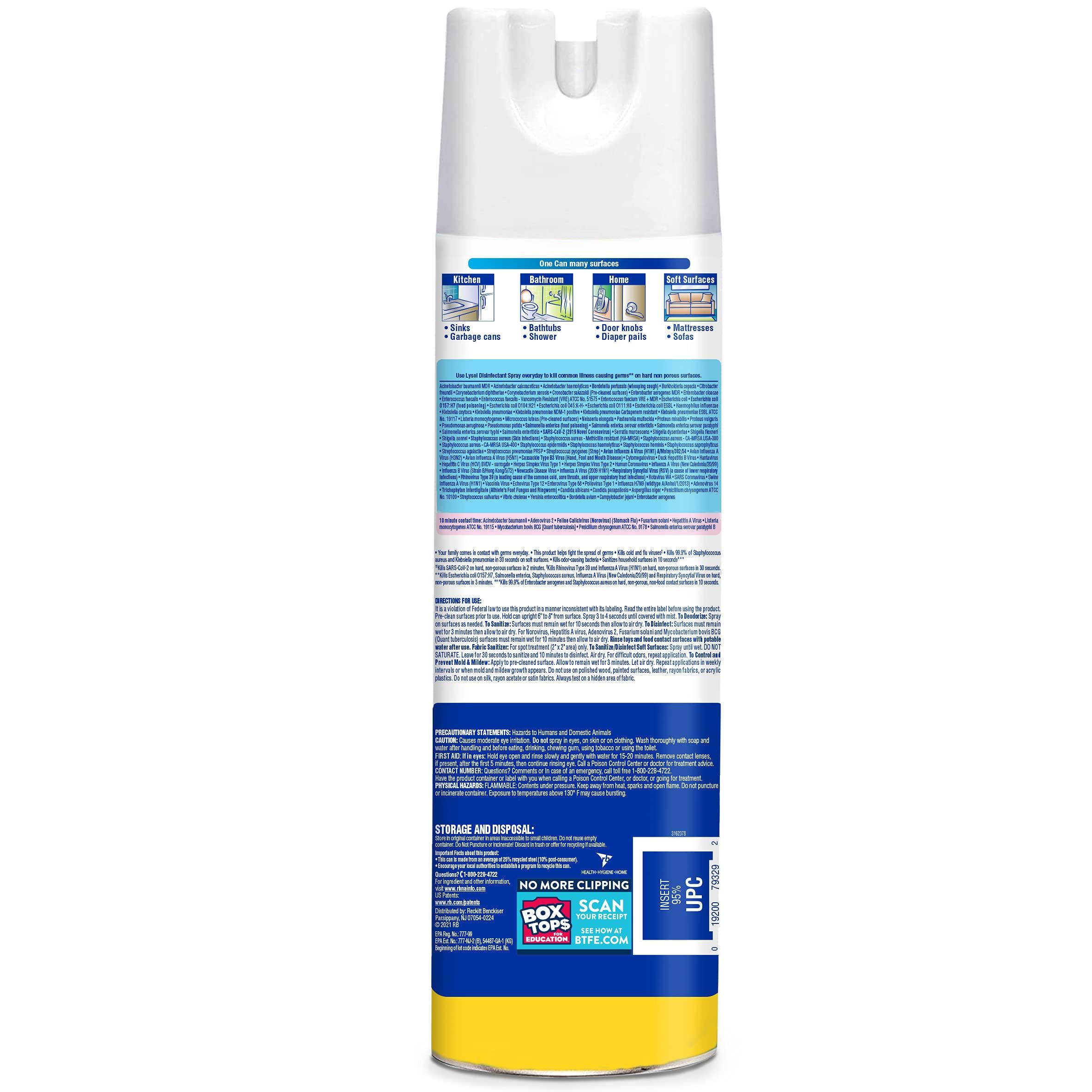 Lysol LYSOL Disinfectant Spray - Lemon Breeze, 19 Oz (Pack of 5)