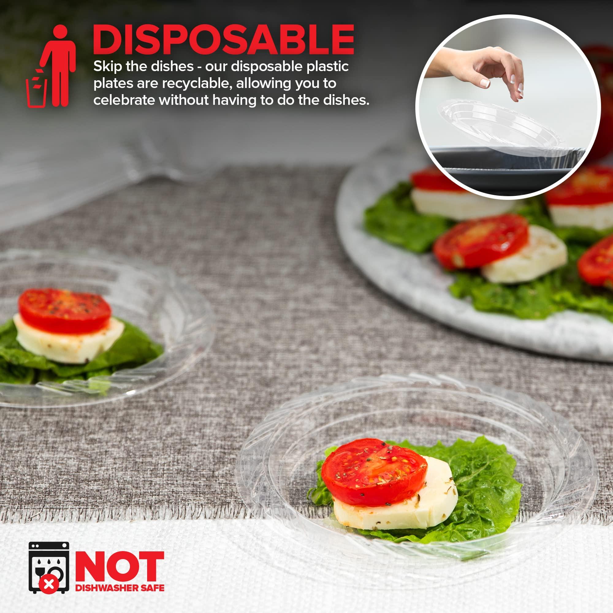 Stock Your Home Stock Your Home 6-Inch Clear Plastic Dessert Plates (40 Pack) Flexible Disposable Clear Plates for Dessert & Appetizers, Crystal Clear Small Plates for Parties & Catering, Clear Plastic Party Plates