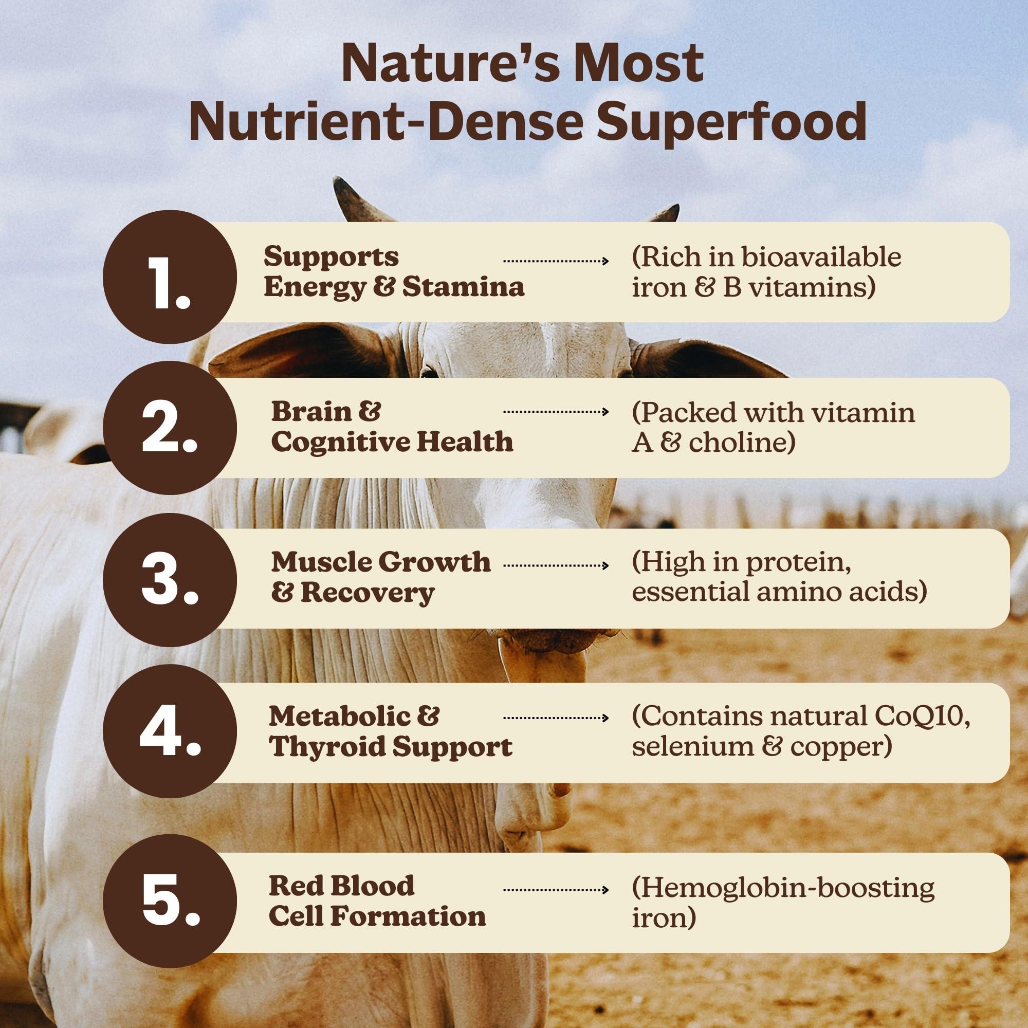 MK Supplements MK Supplements Grass Fed Beef Liver 3000 mg, Freeze-Dried Beef Liver Capsules, 100% Pasture-Raised in New Zealand, 180 Liver Capsules, 45-Day Supply