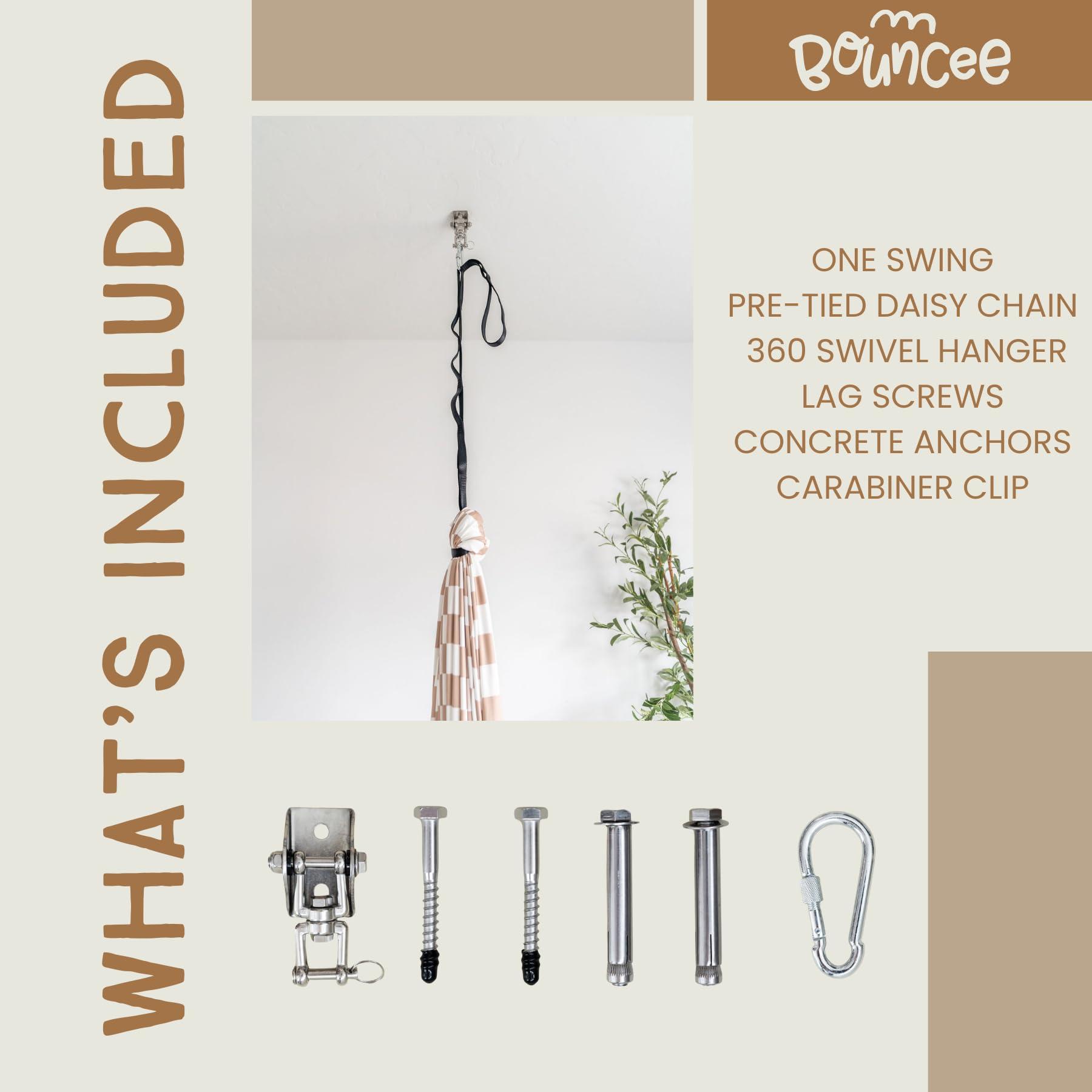 Bouncee Bouncee Sensory Swing I Kids and Adults I 55\"x60\" Indoor or Outdoor Hammock, Babies, Toddlers, Children, Adults I Special Needs I Autism Sensory I Relaxing Calming Pod I Holds up to 200 Pounds I Tan