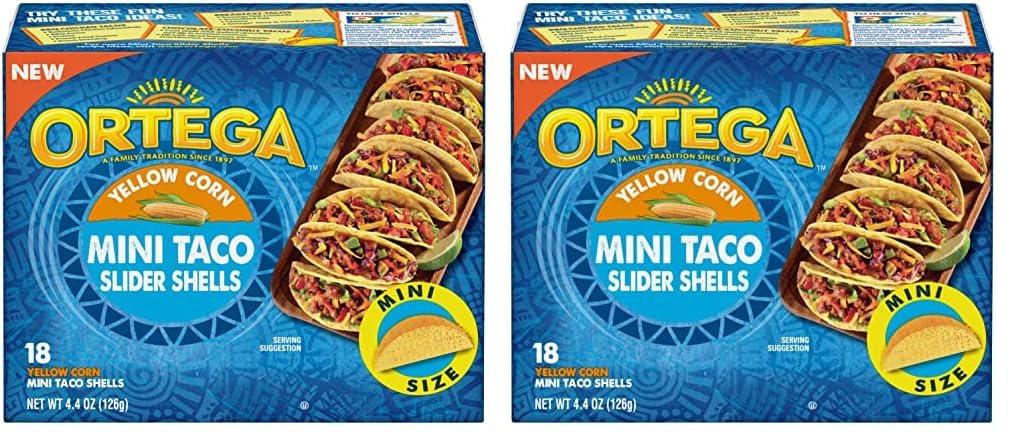 Ortega Ortega Mini Taco Slider Shells, Yellow Corn, 4.4 Ounce, 18 Shells (Pack of 2)