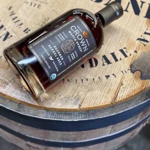 Crown Maple Crown Maple Bourbon Barrel Aged Organic Maple Syrup, Pancakes, Flavor Cocktails, Marinades and Sauces, 25 Fl Oz, (Pack of 6)