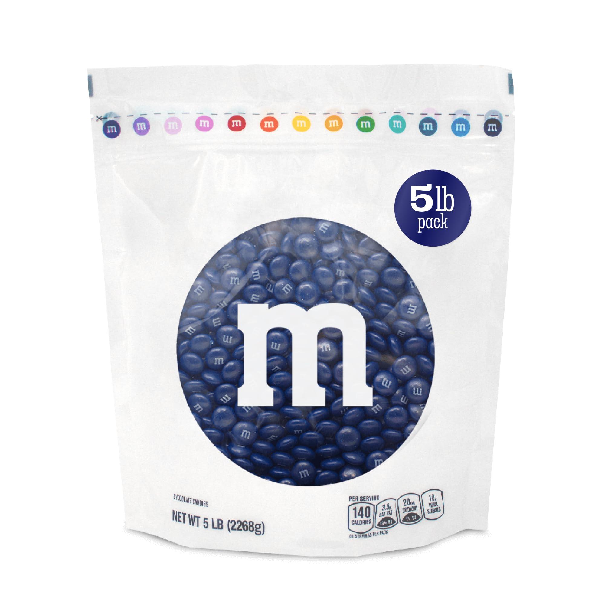 MY M&M'S M&M’S Dark Blue Milk Chocolate Candy, 5lbs of M&M'S in Resealable Pack for Candy Bars, Birthday Parties, Graduations, Congrats Celebrations & DIY Party Favors