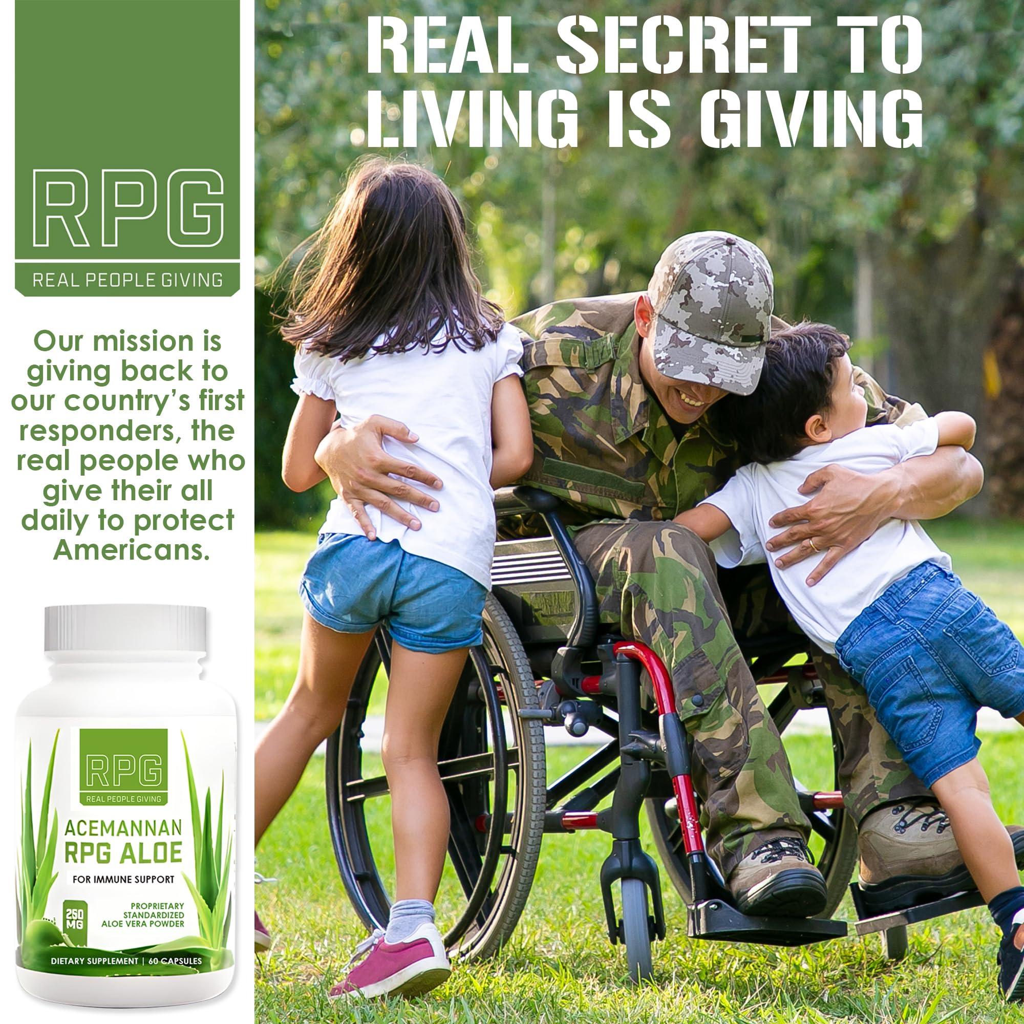 RPG Super Coffee RPG Acemannan Aloe Vera Capsules - Aloevera Dietary Supplement with Immune and Gut Support Aloe Vera Powder Capsule - 60 Pills (250 MG)