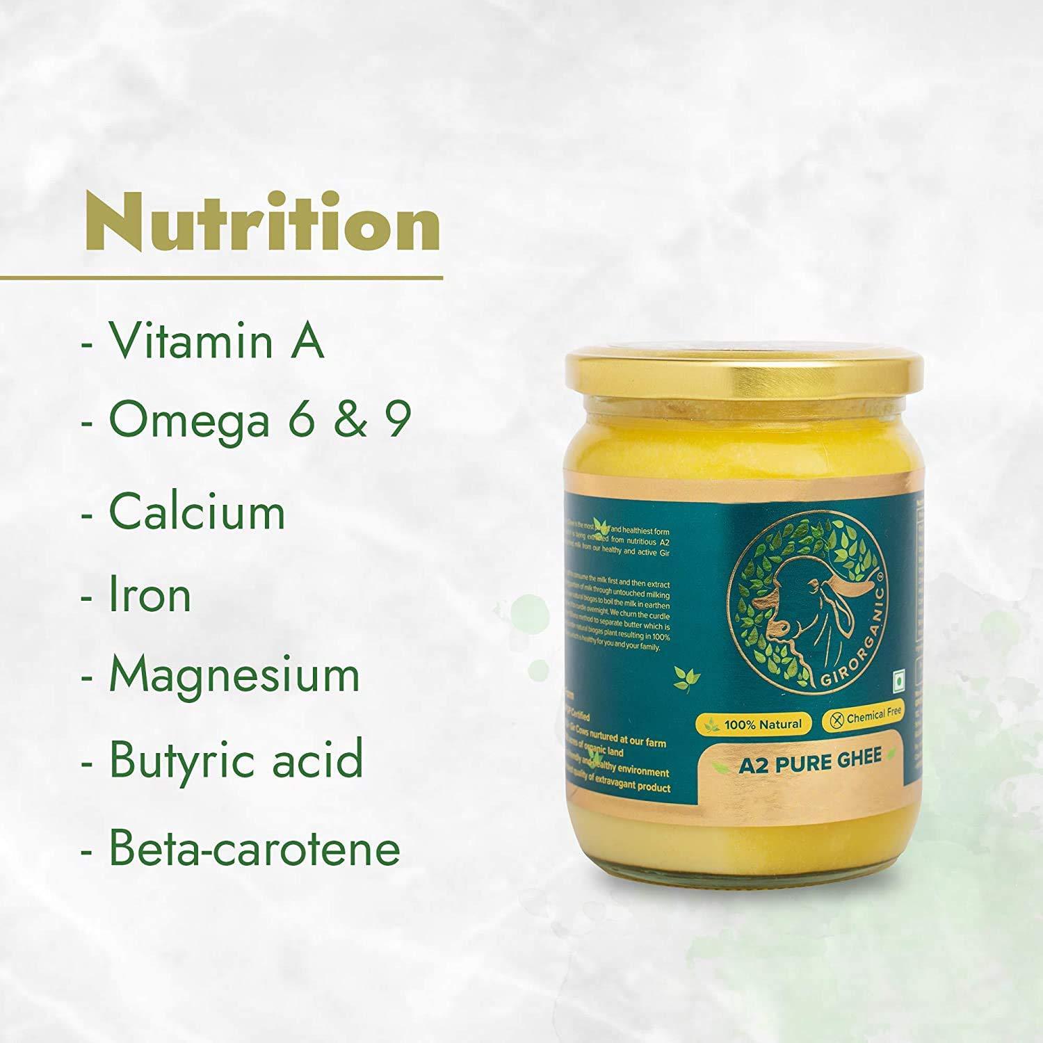 GIRORGANIC GirOrganic Grass Fed A2 Ghee | Clarified Butter (16 Oz) - Unsalted Gir Cow Ghee Butter - Organic Ghee Oil - Pasture Raised, Lactose-Free 16 Oz