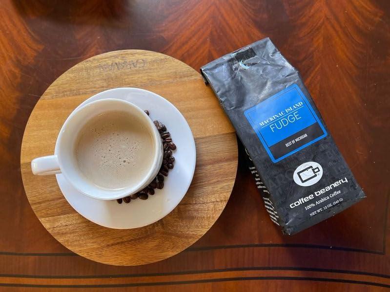 Coffee Beanery Mackinac Island Fudge by Coffee Beanery | 12oz Flavored Whole Bean Coffee Medium Roast Coffee | 100% Specialty Arabica Coffee Whole Bean | Gourmet Coffee Whole Beans