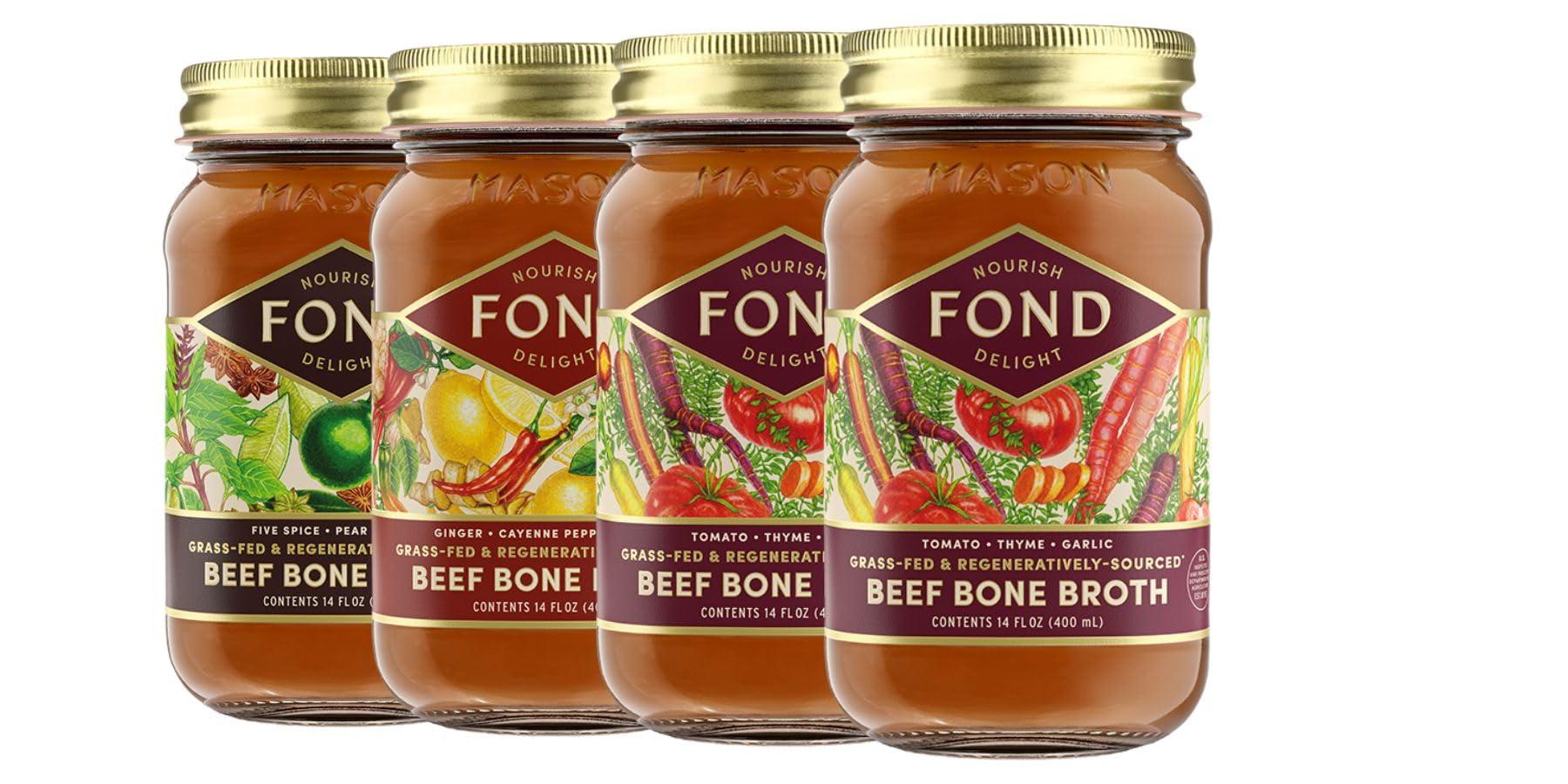 FOND NOURISH DELIGHT FOND Grassfed Beef Bone Broth Variety Pack