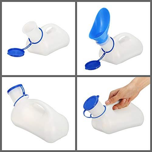 ASkinds Portable Urinal Bottle Unisex Urinal Bottle Pee Storage Bottle with Lid Funnel for Men Women Car Travel Camping Outdoor(1000ml)