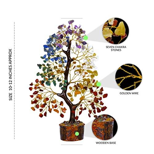 PYOR Chakra Tree, Chakra Stones, Crystal Tree, Gifts for Women, Stones and Crystals, Spiritual Decor, Crystal Pocket Angels, 7 Chakra Tree, Crystal Angel Figurines, Gem Tree, Meditation Accessories