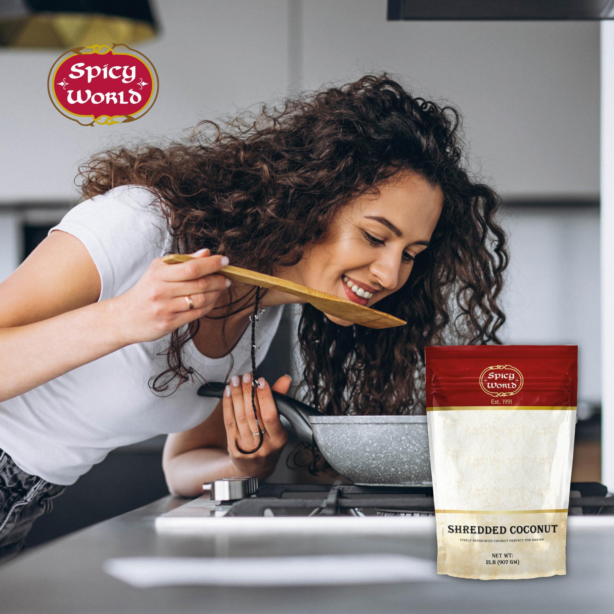 Spicy World Spicy World Shredded Coconut Powder 2 Pound Bulk Bag (Desiccated Coconut) - Unsweetened & Finely Shredded Powdered - Great for Baking, Smoothies and More!