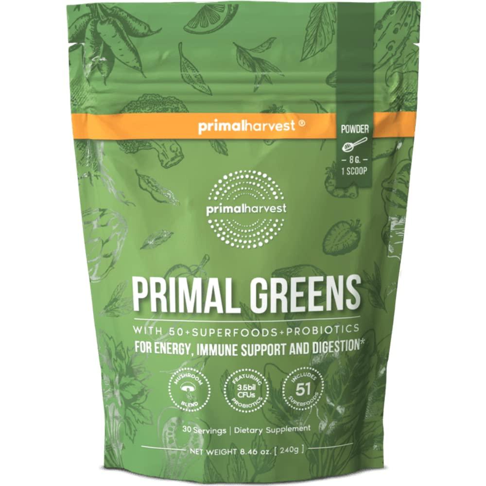 Primal Harvest Primal Harvest Greens Powder & Primal Probiotics Supplements Bundle
