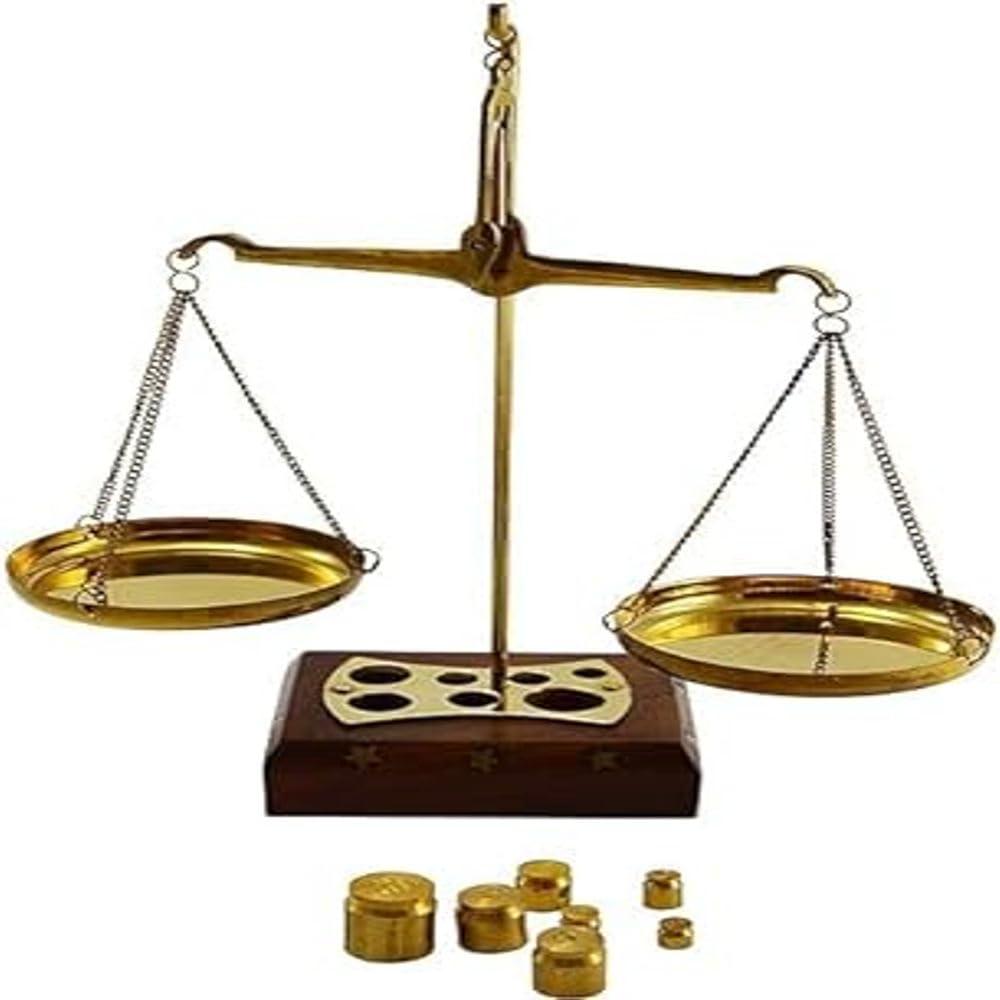 Generic Vintage Weighing Machine with Weight Capacity of 50 Grams (6.5 * 3 * 7.5 inch) Small Brass Weight Scale Brass 50 Grams Tarazu/Vintage Old Traditional Goldsmith Weight Mechanical