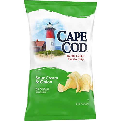 Cape Cod Cape Cod Potato Chips, Sour Cream and Onion Kettle Cooked Chips, 7.5 Oz