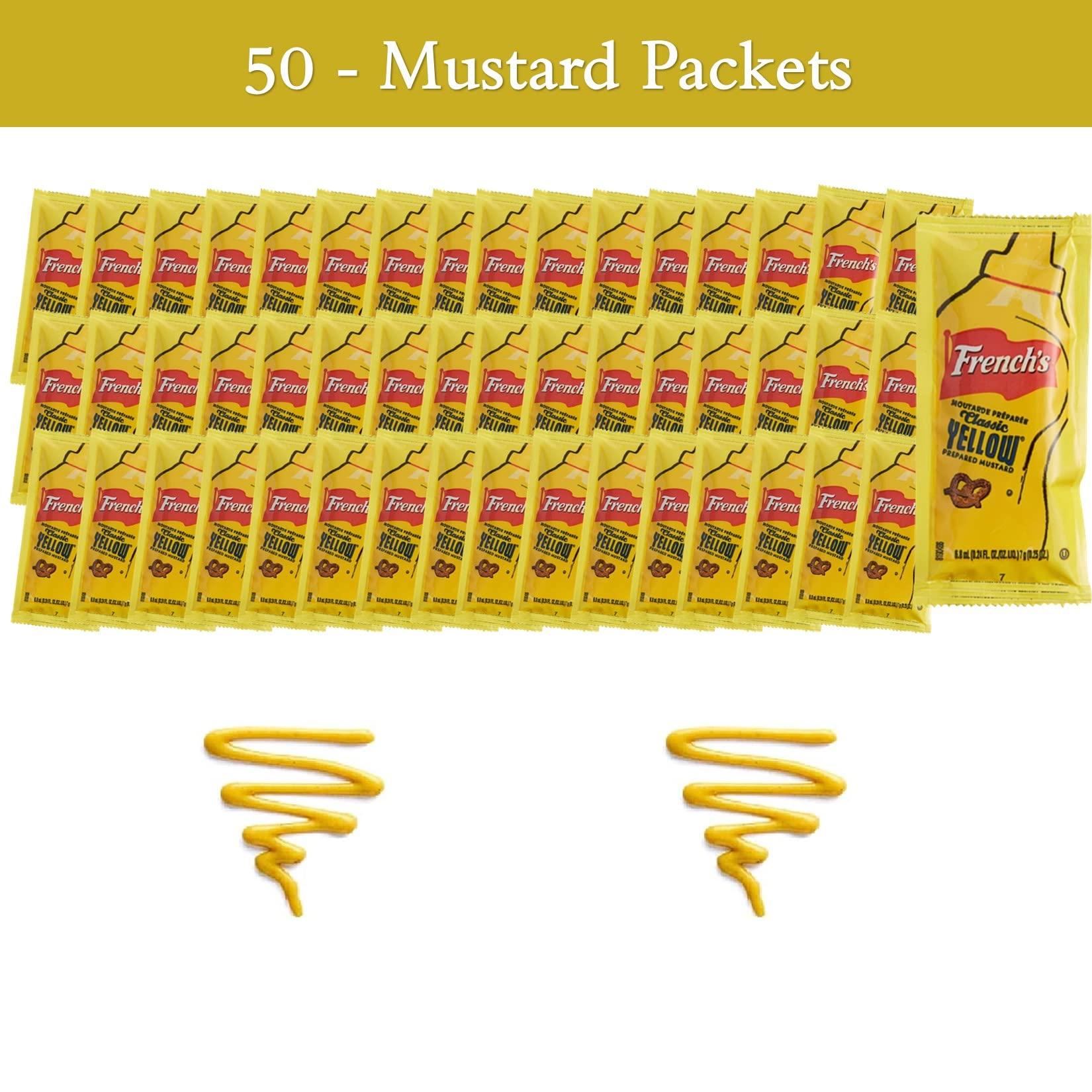 CMC Products Gift Set: Mustard Packets (5.5g) 50 Count with Spreader in Food-Safe Resealable Bag by CMC Products