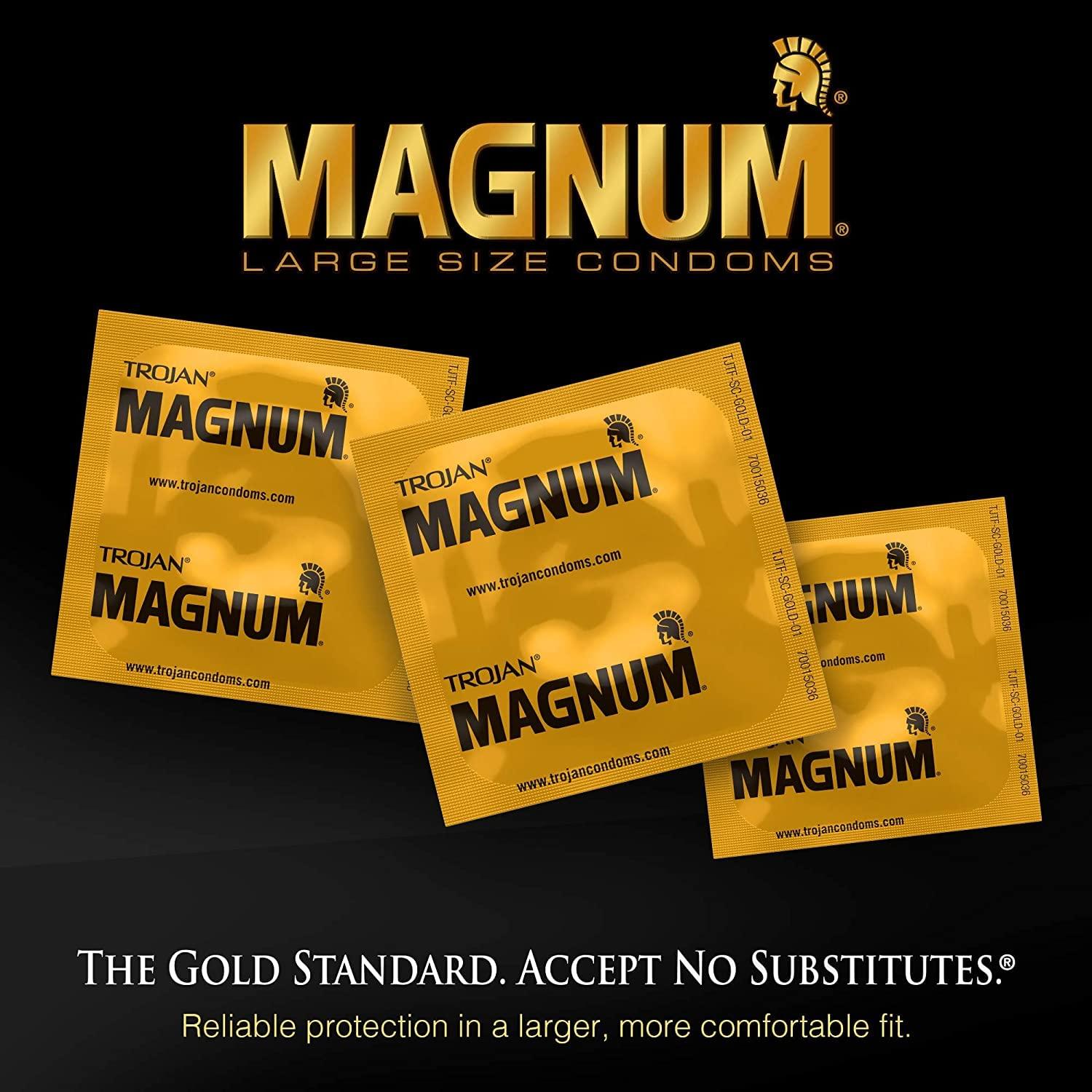 TROJAN Trojan Magnum XL Lubricated Premium Latex Condoms 12 Each