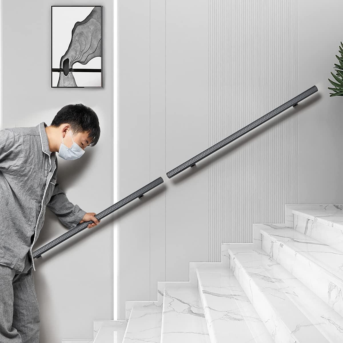 HSPLXYT HSPLXYT Stair Hand Rail,Outdoor & Indoor Stairs, Corridor Stair Corridor handrail, Elderly Disabled Barrier Free Bathroom, Toilet, Anti-Skid Toilet, Aluminum Alloy handrail (Size : 100cm)