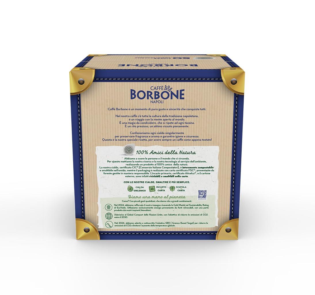 Caffè Borbone Caffe Borbone Espresso Paper Pods, Black Blend, Intense and Robust, Medium Roast ESE Pods, Authentic Italian Espresso - 50 Count