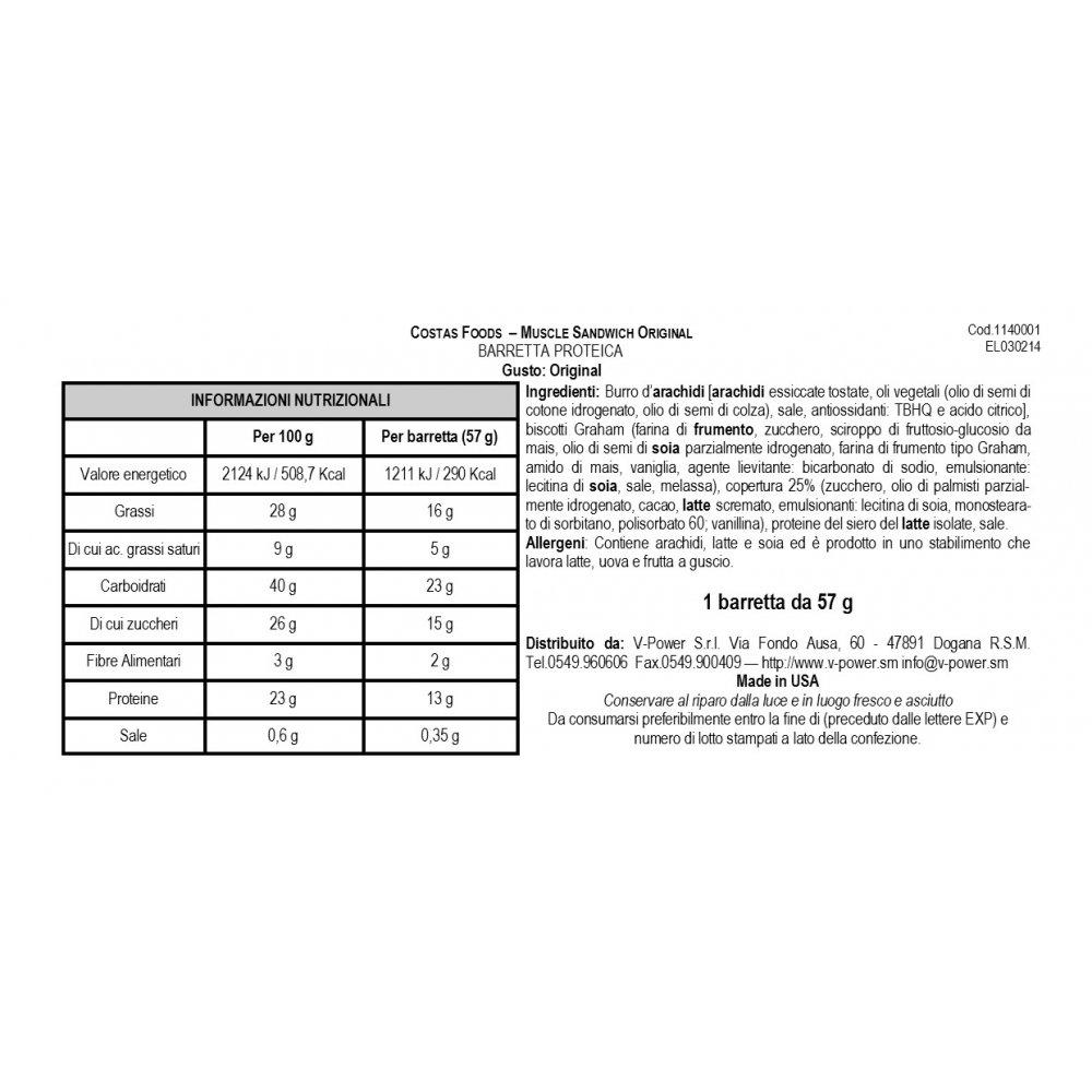 Muscle Foods Muscle Foods Muscle Sandwich Bars, Peanut Butter Graham, 2-Ounce Bars ( 12 count )